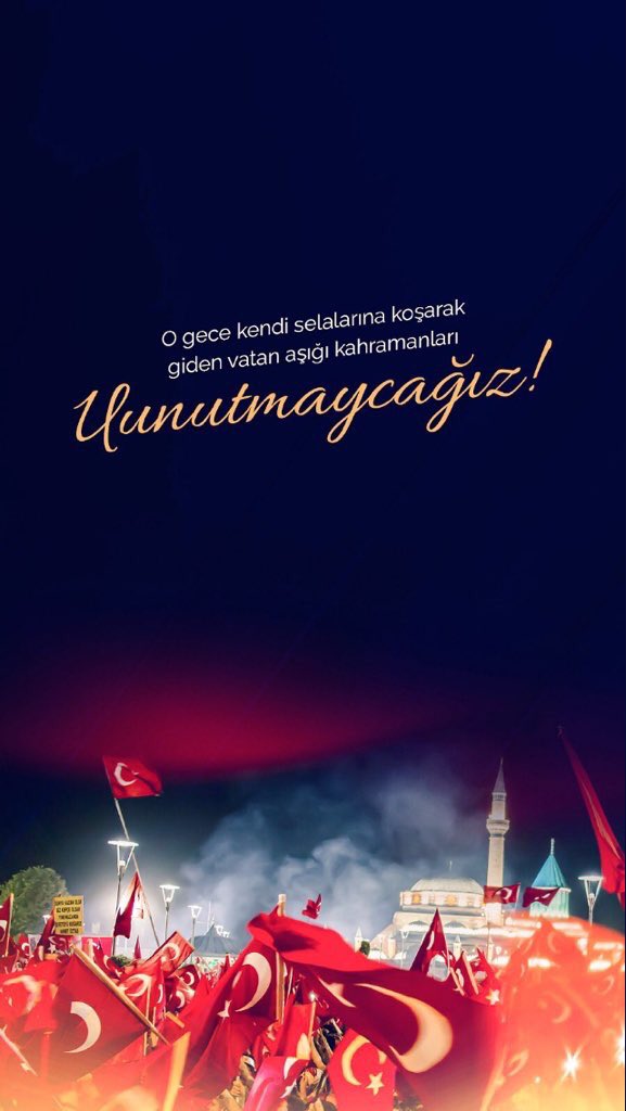 Vatan uğruna canını feda eden şehitlerimizi rahmetle anıyor, gazilerimize şükranlarımızı sunuyoruz.  #15Temmuz #UnutmaUnutturma