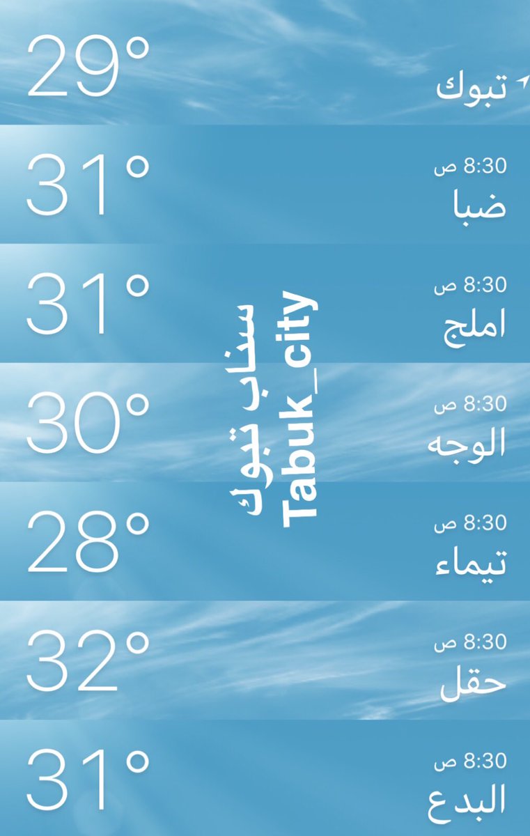 سناب تبوك V تويتر درجة الحرارة لمنطقة تبوك ومحافظاتها تبوك حقل تيماء ضبا أملج الوجه