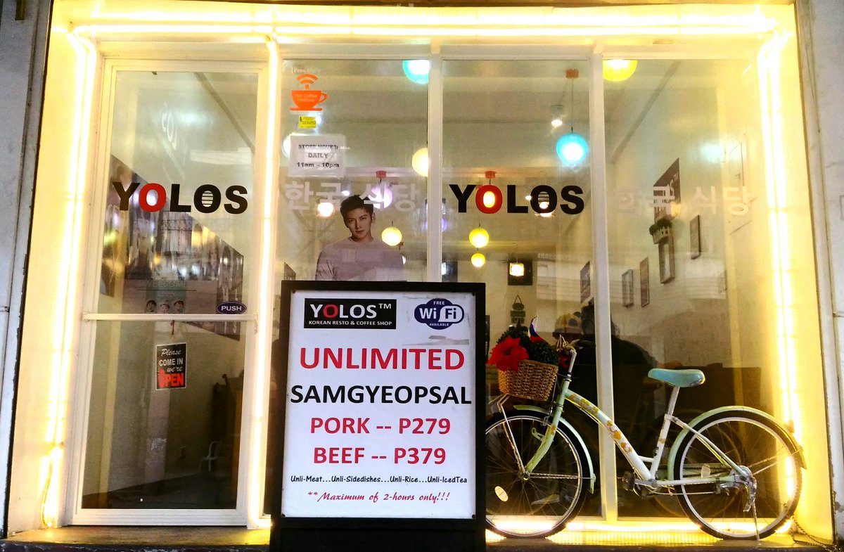 one_valenzuela's tweet photo. First time to go Korean to celebrate a happy day. It was a satisfying meal - we had the beef samgyeopsal. Ang sarap. Everyone was happy. #HBD #Eatsplore #valenzuelacity
------
YOLOS Korean Resto & Coffee Shop
CYI Bldg., Paso de Blas Rd., Valenzuela City
11am to 10pm daily https://t.co/OMWFej5HqB