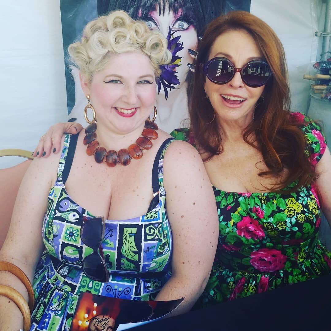 ashes_laree's tweet image. Vampire to Elvira to Zacharaley  and all the others, let’s bring back the horror host! here’s me and Casandra.  Thanks for being here with us. Thanks for this @shudder #TheLastDriveIn #JBBOnShudder