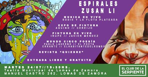 Espirales33's tweet photo. MARTES 24 !!!   24   24   JULIO  24  24  !!!

#buenosaires #lomasdezamora #musica #arte #municipalidadlomasdezamora #espirales  #gba #granbuenosaires https://t.co/vZkRnn6QEn