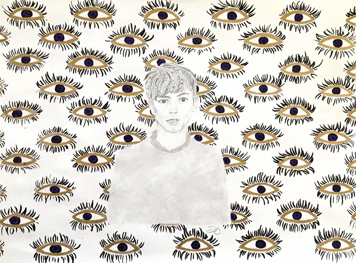 tookaslice's tweet image. ••• when you see him, look him in the eye ••• a little exxus inspired piece. that song reminds me of ed for some strange reason #glassanimals #glassanimalsart #exxus