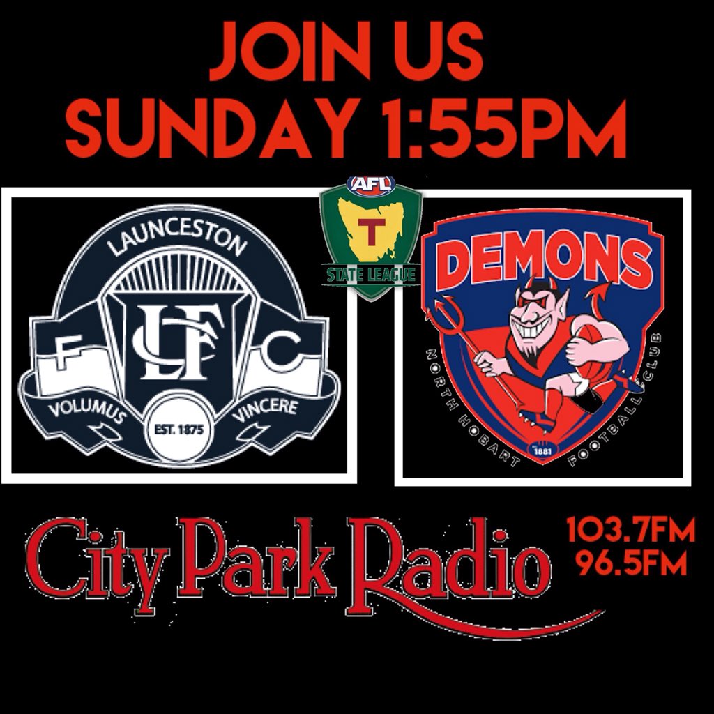 This afternoon on @cityparkradio, featuring two of the best u18 players in Australia. Chayce Jones and Mitch O’Neill @LauncestonFC vs @NorthHobartFC 
@TasStateLeague with @DavidMohr5 @WarnieDT