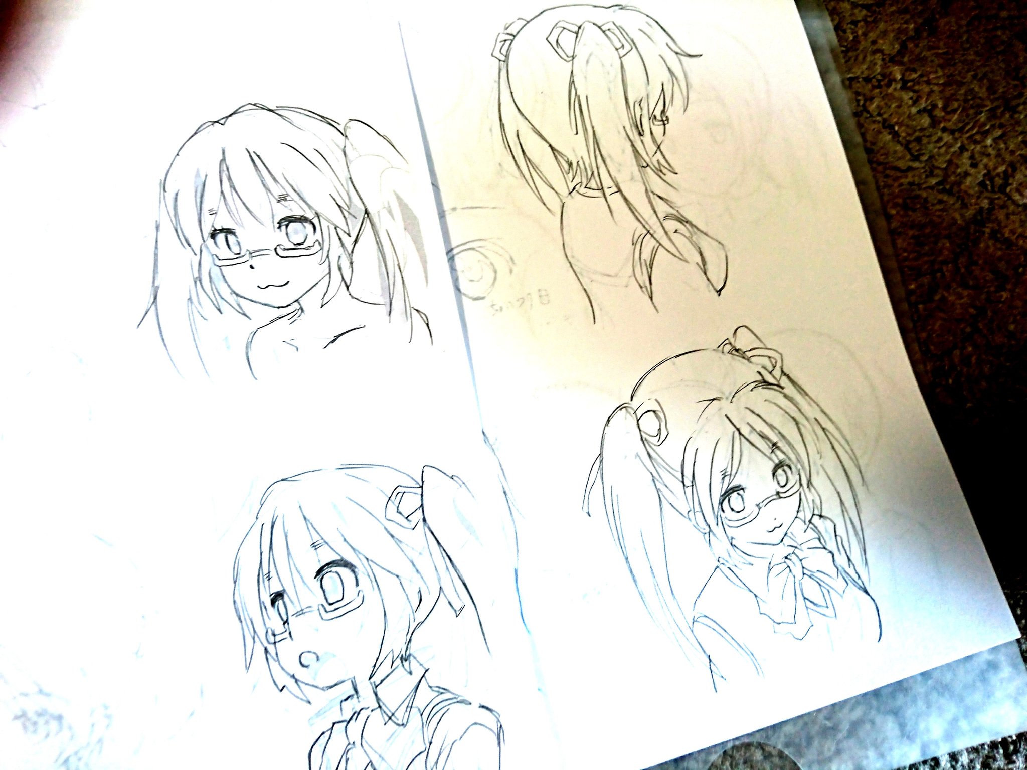 Shinga On Twitter なにかのアニメの設定資料をトレースしつつ自分のキャラに置き換えて絵の練習