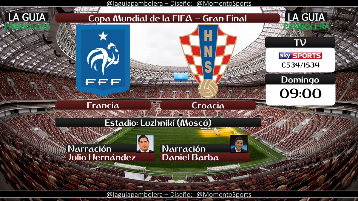 laguiapambolera's tweet photo. MAÑANA: #WorldCup #RusiaTotal @equipedefrance @HNS_CFF por @futbolporsky (C534/1534) con @jhdez85 y @DanielBarba_ (08:30hrs) [CENTROAMÉRICA] #futbolporsky https://t.co/am7u6rpmK5