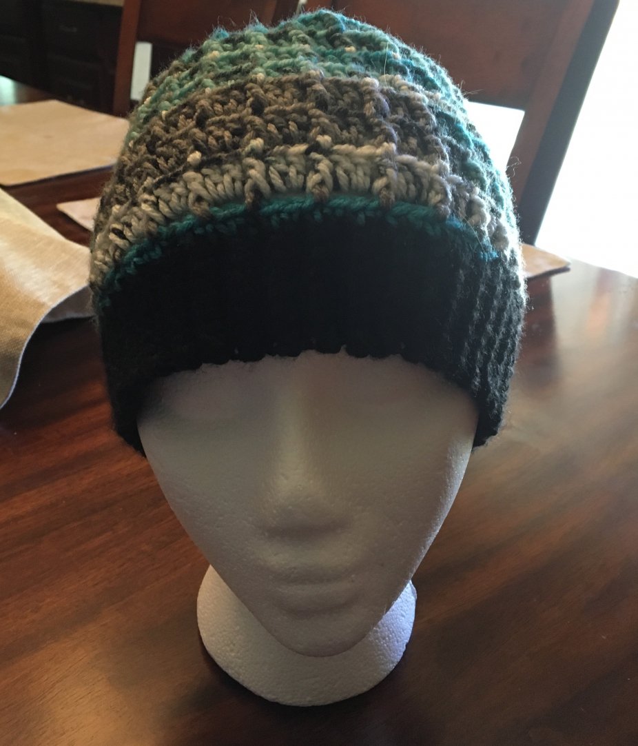debrasdesigns's tweet image. Crocheted Textured Messy Bun Hat (multi-colored blue) icraftgifts.com/handmade/10076…