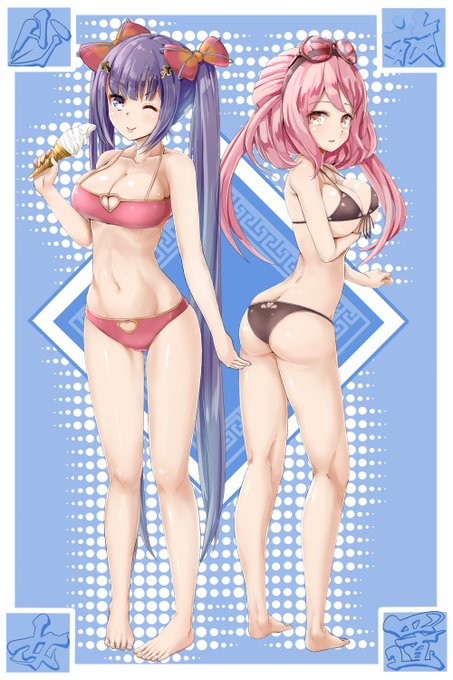 放置少女FA描いてみました。水着を着せなくても露出度が高いスマホゲームなのでドキドキですね。 