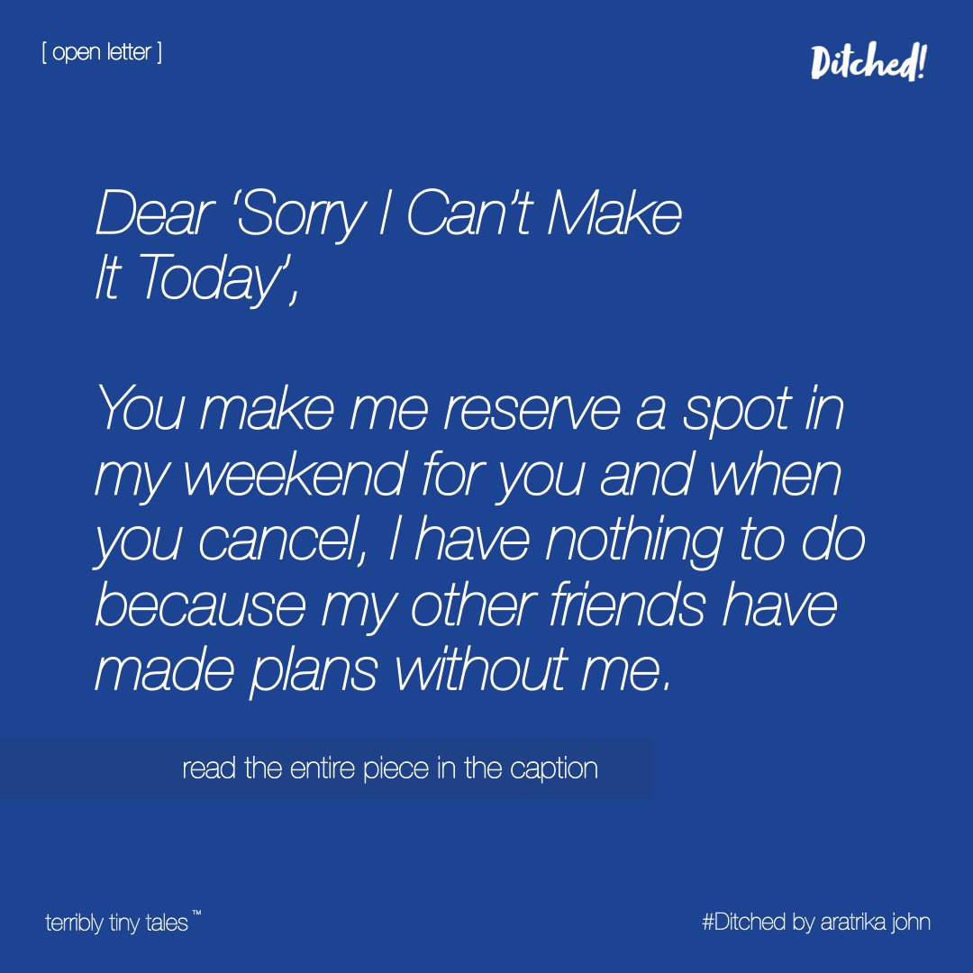 terriblytiny's tweet image. Aratrik John writes a #Special [ open letter ]  to DEAR 'SORRY I CAN'T MAKE IT TODAY'

facebook.com/13988489282837…

Watch our new film DITCHED! bit.ly/2L8s57Y

#Sunday #Ditched