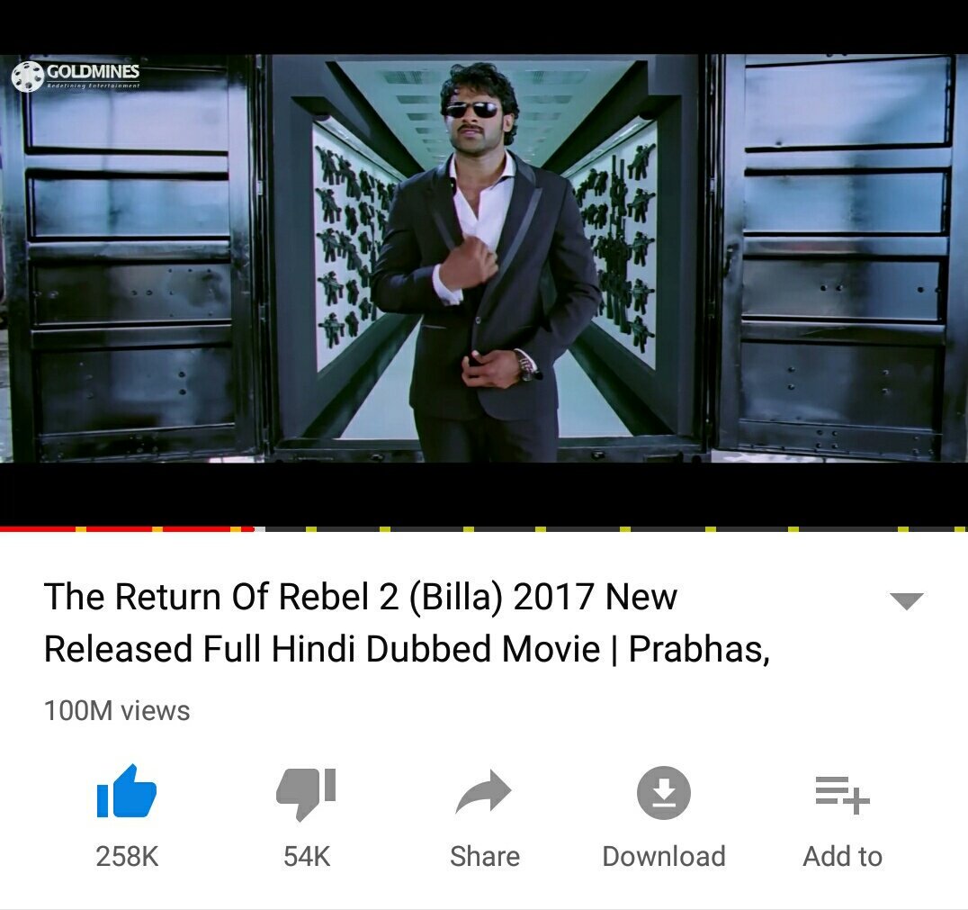 NaveenRudraraj1's tweet photo. #Bılla HınDı DubbeD Versıon Crossed #100M MarK WıD #258K LıKes RebelStar 🔥 https://t.co/gi0pZXi0DM