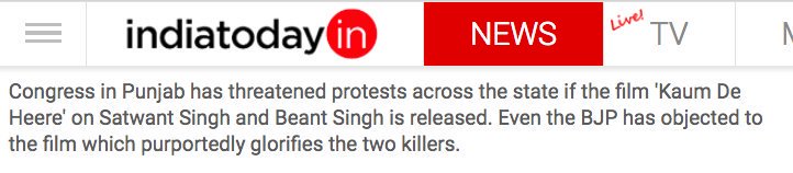 23.  @INCIndia THREATENED protests, demanded a BAN on a film on Indira Gandhi's assassination, Kaum de Heere . The film was banned.  @RahulGandhi stayed SILENT.  http://www.bbc.com/news/world-asia-india-28892001