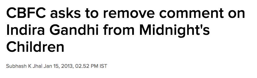 30. CBFC under  @INCIndia DEMANDED Rushdie's voiceover comment on Indira Gandhi in Midnight's Children be REMOVED.  @RahulGandhi stayed SILENT.  https://timesofindia.indiatimes.com/entertainment/hindi/bollywood/news/CBFC-asks-to-remove-comment-on-Indira-Gandhi-from-Midnights-Children/articleshow/18032030.cms