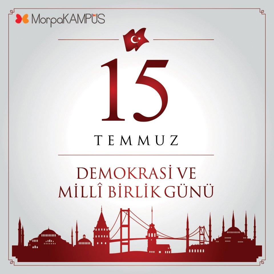 morpakampus's tweet photo. Demokrasi ve Millî Birlik Günü'nde tüm demokrasi şehitlerini ve gazilerini saygıyla anıyoruz. https://t.co/kDHTVeL4DJ