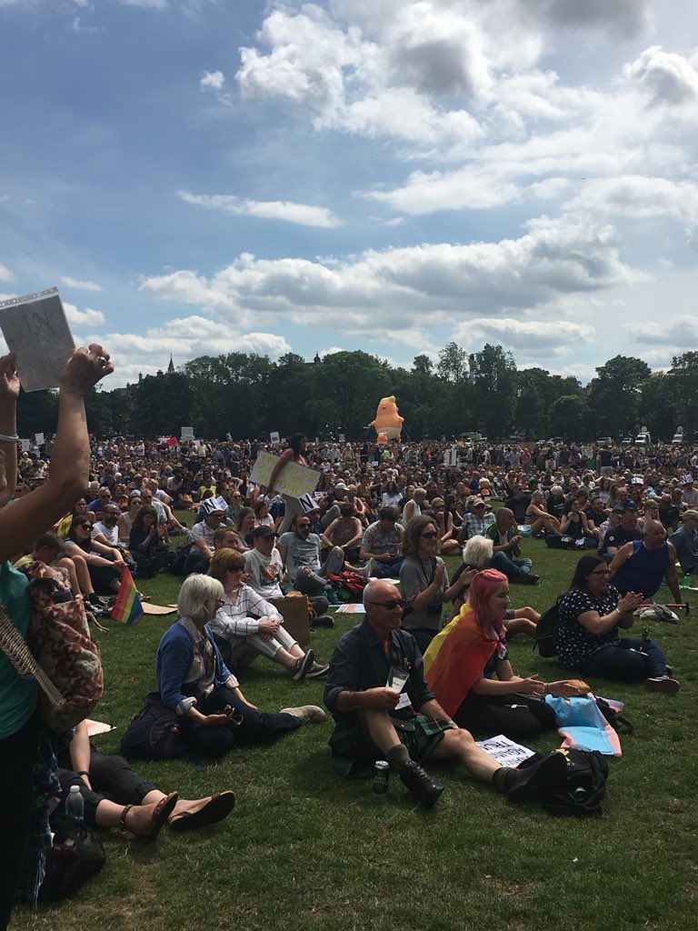 katewhitaker1's tweet image. Honoured to have spoken to this amazing crowd yesterday at the @ScotStopTrump rally about #climatechange and to introduce Ink, who blew everyone’s minds with a performance about youth resistance!  #TrumpUKVisit #TrumpOut #TrumpBaby