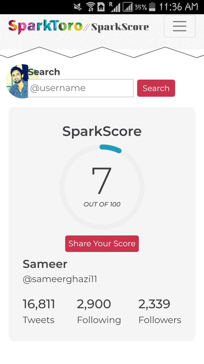sameerghazi11's tweet image. My score is  just 7 😕 #SparkScore