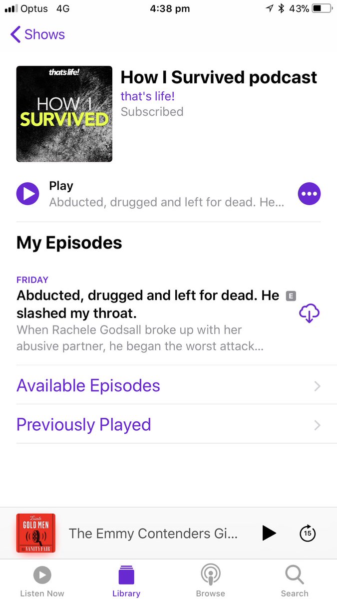 stefinitely85's tweet image. Guys the @thatslifeAU How I Survived podcast is so good and so short? Pls listen 🙏🏻✨