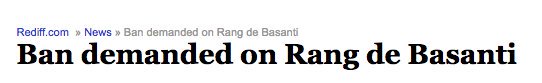 54. Commission under  @INCIndia DEMANDED a ban on the film Rang de Basanti; passed ONLY after minister said yes.  @RahulGandhi stayed SILENT. (via @eaniman) https://m.rediff.com/news/2006/feb/09rang.htm