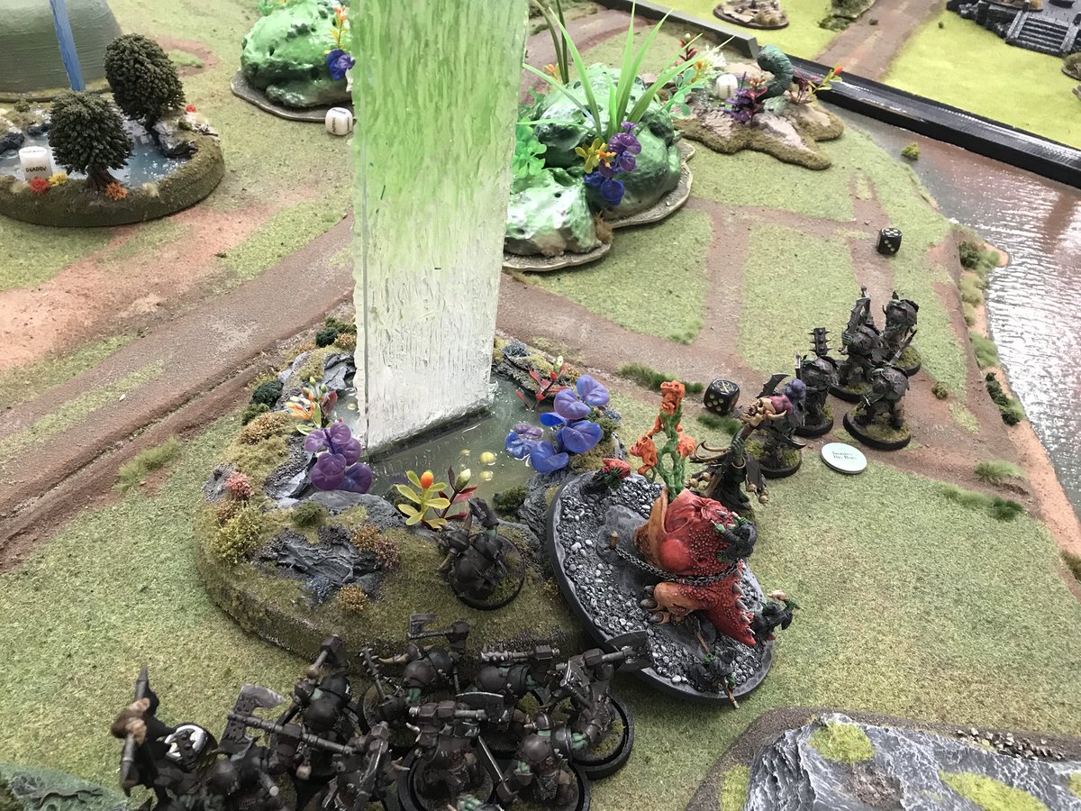 paulcoram1's tweet photo. Had a cracking day of #aos2 @BoardsSwords 2 major wins against #Nurgle and #Khorne. Lost last game to #Warherd . Awesome terrain provided by @Stevewren too https://t.co/Zp63IRUbxa