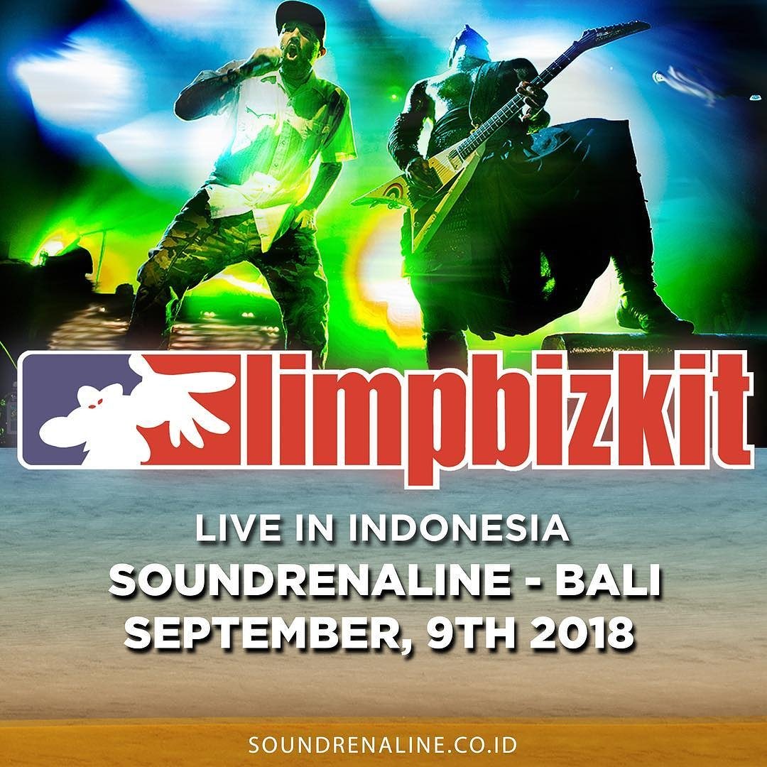 TpointofsaleID's tweet photo. Soundrenaline 2018 : Limp Bizkit 8-9 September, GWK Bali. Tickets: https://t.co/kyXw3bLZ3Y https://t.co/WfUdNd0D4E