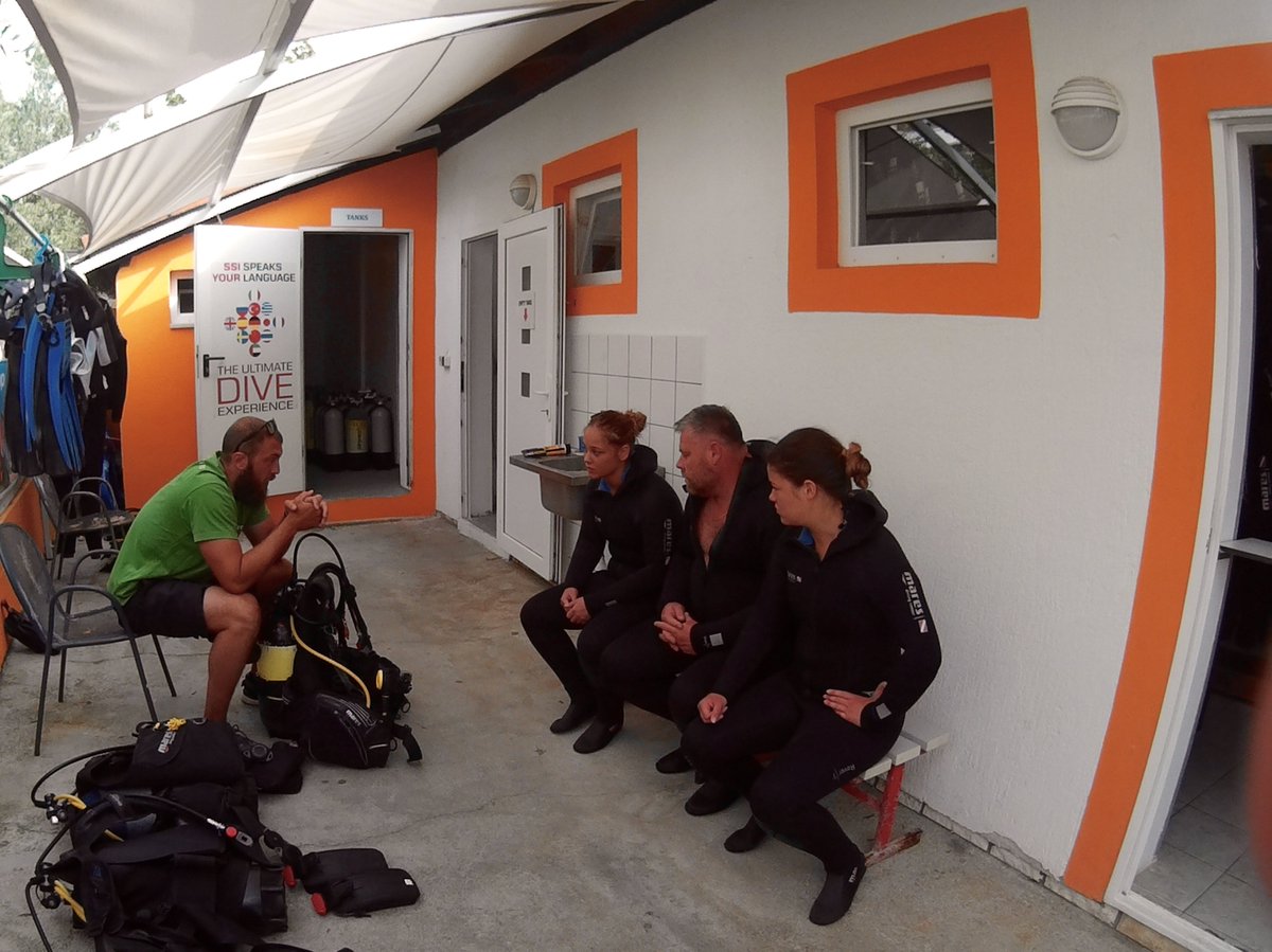 KronDiving's tweet photo. The first time breathing underwater! Getting ready!! #trydive #divingisfun #krondiving #croatia #rabisland #maresjustaddwater #divessi https://t.co/yqUshmxE2Y