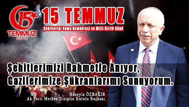 #15Temmuz2016 günü; istiklali, istikbali ve demokrasi uğruna şehit olan güvenlik güçlerimize ve sivil vatandaşlarımıza Cenab-ı Allah'tan rahmet diliyor, canı pahasına darbecilerin karşısında duran tüm gazilerimize şükranlarımı sunuyorum.
