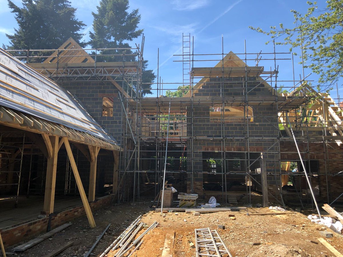 DistinctLtd's tweet photo. Chorleywood project - roof carpentry and brick work team working together.#builders,#developers,#carpentry,#oak,#roofers, https://t.co/0634vbelBY