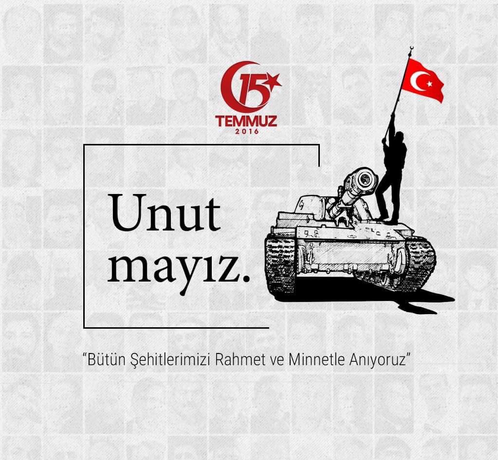 BAŞARAMAYACAKSINIZ!

Milletimizi bölemeyeceksiniz!
Bayrağımızı indiremeyeceksiniz!
Ezanımızı susturamayacaksınız!
Vatanımızı parçalayamayacaksınız!
Devletimizi yıkamayacaksınız!

#15TemmuzDestanı ‘nı #Unutmayacağız 🇹🇷