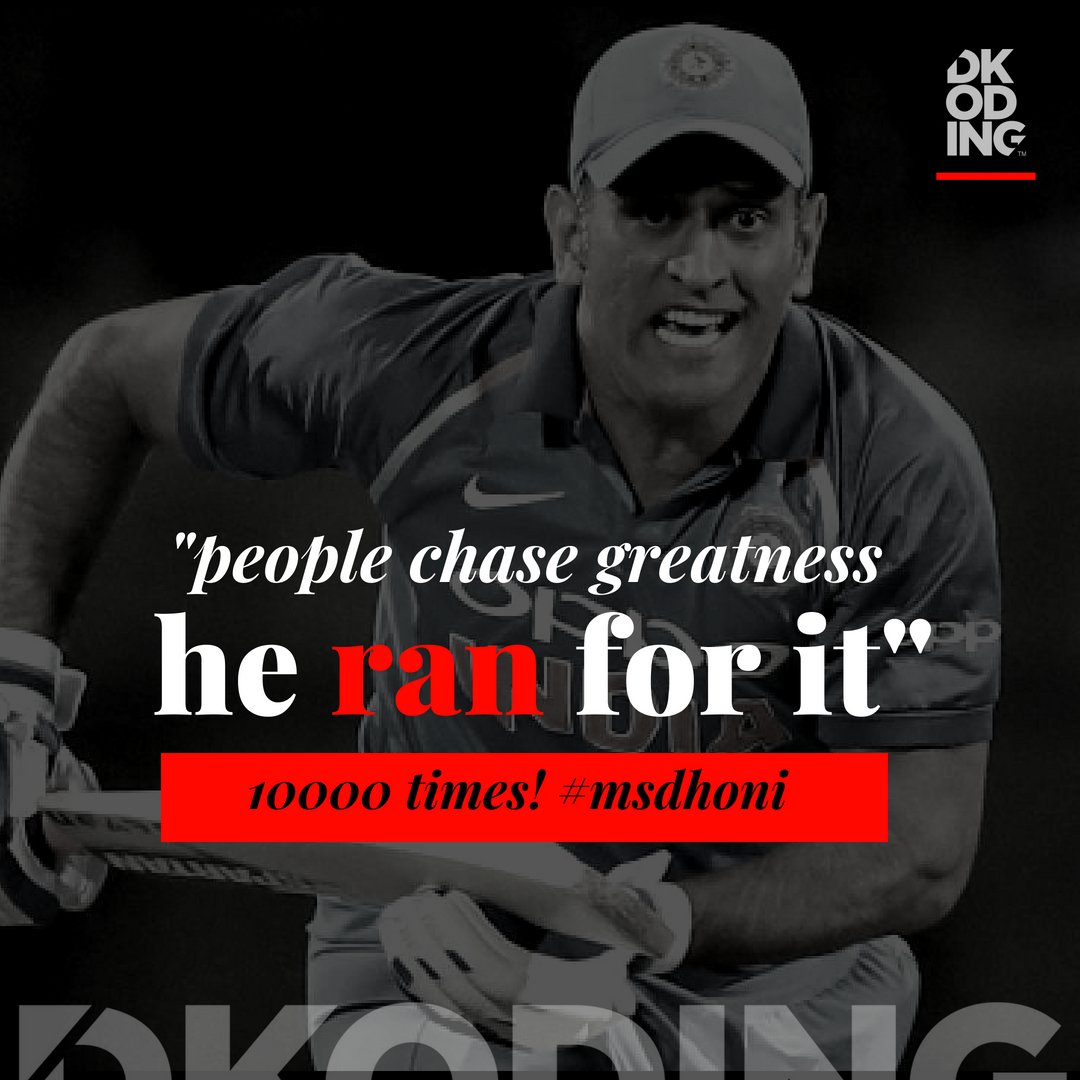 kaistha_deepak's tweet photo. @msdhoni
People Chase Greatness He Ran for it +10000 times #MSDhoni.
Keep running , Million Congratulations.
#Dhoni10K #MSD10000 #mrcool #ProudMoment
@ArunPandey99 @RhitiSports #Cricket
#dkoding #dk #erasethehaze https://t.co/UZvsr95HO0