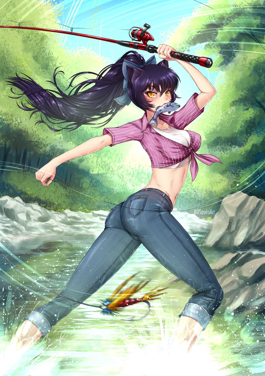 Adsoutoart Hi Here New Fanart Of Blake Belladonna One Of The Main Characters Of The Rwby Serie By Rooster Teeth Battle Suit Casual Clothes Trikini And The Nsfw Version For