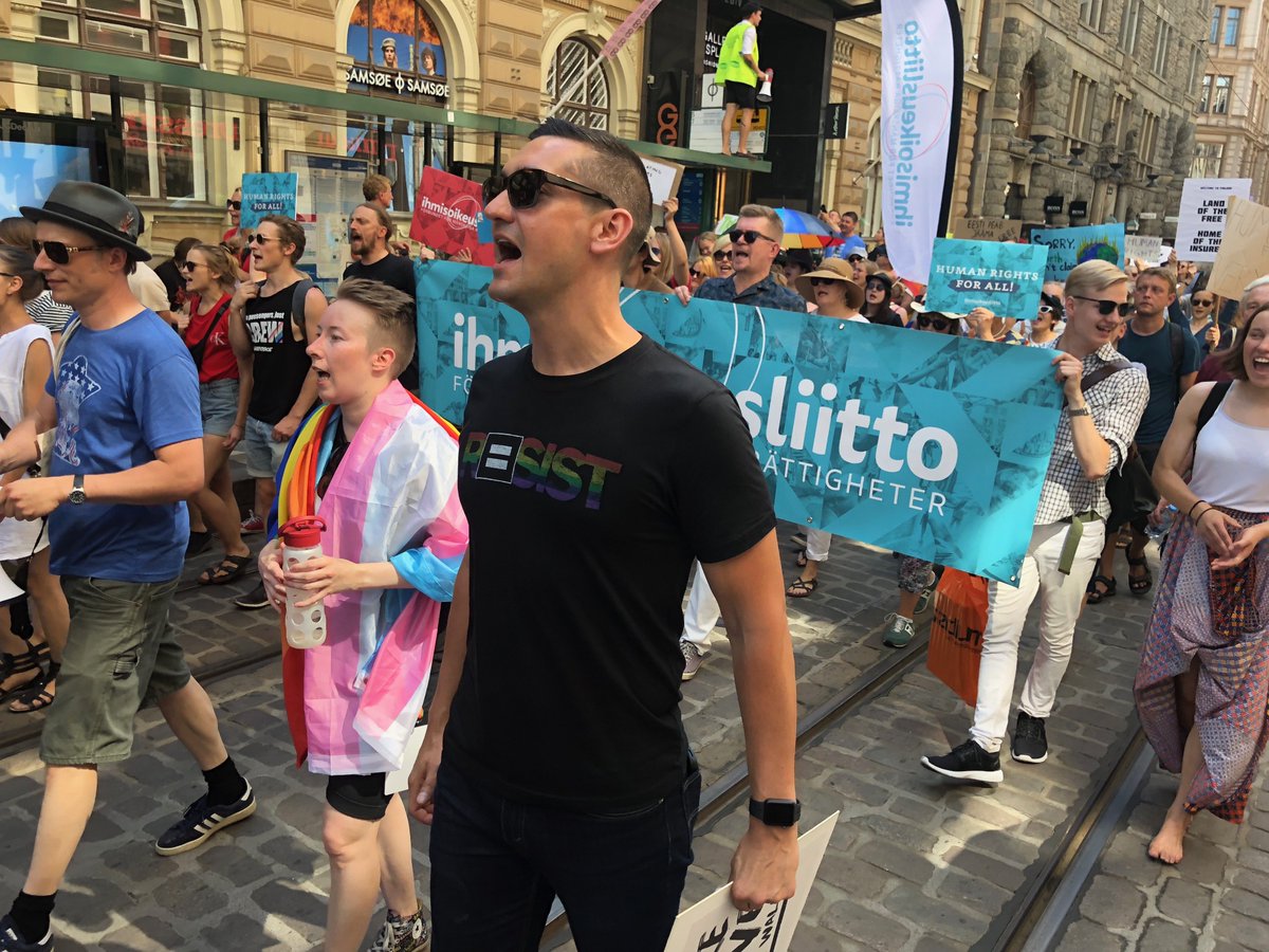 HRC is on the ground in Helsinki to protest Trump-Putin's deafening silence on the anti-LGBTQ crimes against humanity in Chechnya.