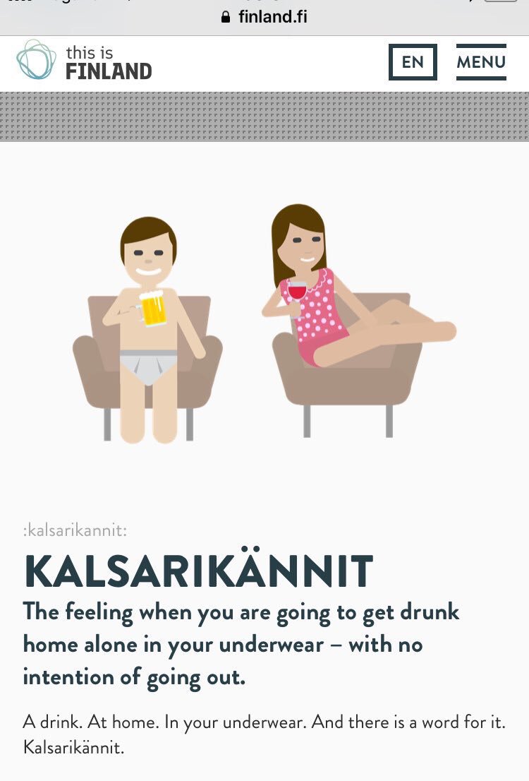 The Finnish Have a Word for Drinking at Home in Your Underwear