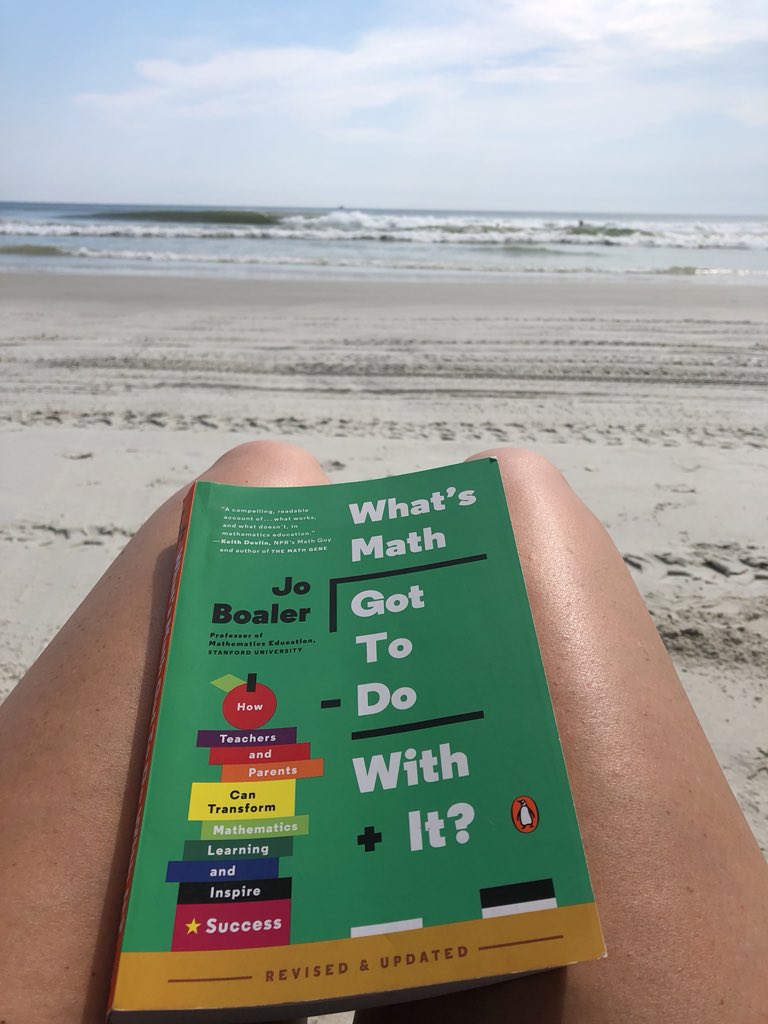 What teachers read at the beach... @joboaler #iTeachMath #KnowMoreDoBetter #MathMindset
