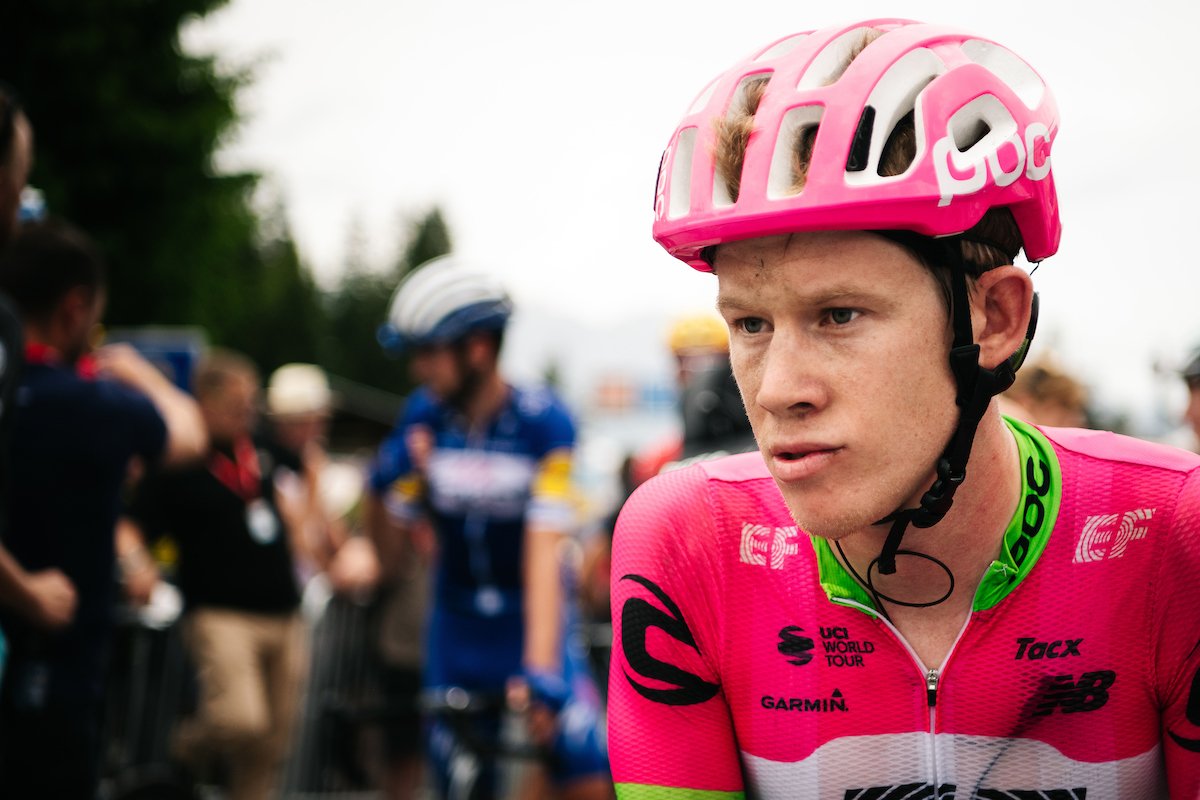EFprocycling's tweet photo. The @lawsoncraddock #TDF2018 stage nine update you've all been eagerly awaiting: 

YES! Lawson made it in -- well within time limit. 

He's throwing another $100 into his @gofundme for Hurricane Harvey affected @AlkekVelodrome tonight: https://t.co/0wxLwkRLLX https://t.co/majukd0zNs