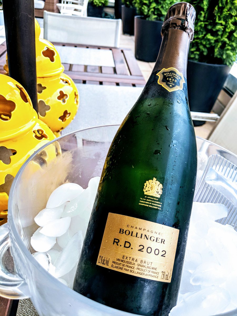 Celebrating my wife <a href="/Frances05607811/">Francesca martinetto</a> birthday this weekend. Nothing better on a hot humid day. Bollinger R.D. 2002 99pts by <a href="/JamesSuckling/">James Suckling</a>