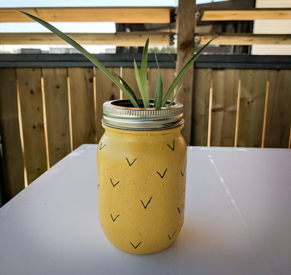 DIY pineapple Mason jar planter | <a href="/nelidesign/">Natalie Desrochers</a> - buff.ly/2KEDmNH #hearthandsoullinkparty