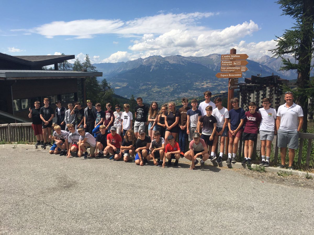 PenriceAcademy's tweet photo. From Les Orres: "Hello from the mountains! Arrived safely ahead of schedule. All moved in, mountain bike testing to come before we watch the World Cup final together and dinner a bit later.  Activities start tomorrow morning:D" ⛰⚽️ #CEW2018 https://t.co/H102AKdsFN