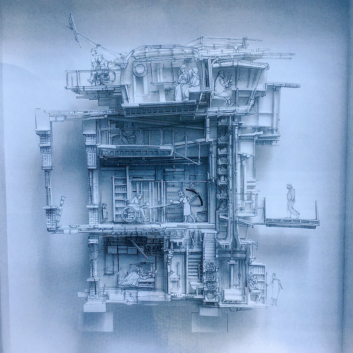 3dBurgess's tweet photo. Congratulations to Jerome Ng for his stunning drawing of an imagined care home in #peckham @architecture_RA student prize winner in a fantastic #architecture room at this years #SummerExhibition https://t.co/sAUsP8gSw1