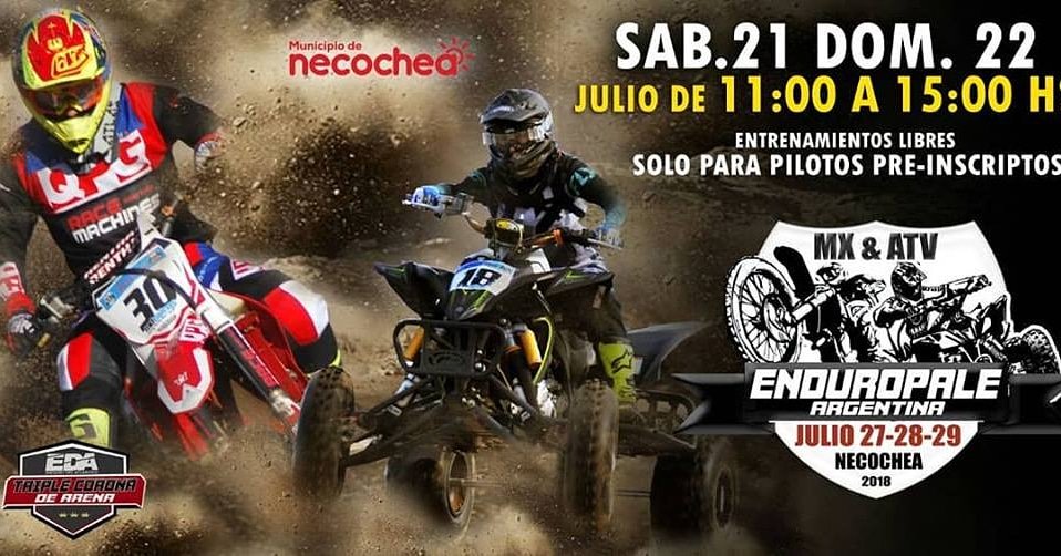 Entrenamientos Previos al ENDUROPALE ARGENTINA 2018 #EPA2018 Sabado 21 y Domingo 22 de Julio ! Solo pilotos Pre Inscriptos
<a href="/NecocheaTur/">Necochea</a> 
@enduro21 
<a href="/motoverte/">motoverte.com</a> 
<a href="/dirtrider146/">Steven Marshall</a> 
<a href="/twmxdotcom/">TransWorld Motocross</a> 
<a href="/VitalMX/">Vital MX</a>