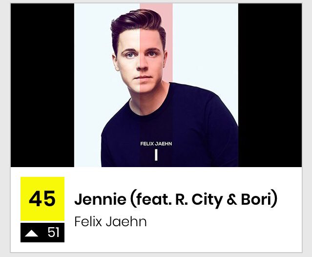 .<a href="/FelixJaehn/">FELIX JAEHN</a>’s single ”Jennie” featuring our @borishoyebo is currenty #45 (51) on the German singles chart! 🔥👏 🇩🇪#jennie po.st/Jennie