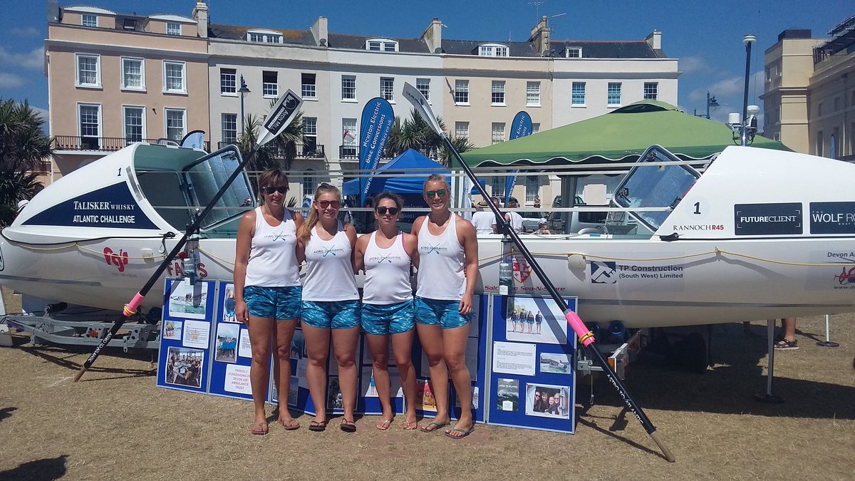 DevonAirAmb's tweet photo. Amazing chatting to Helen and the @astrotoatlantic team at The Den Teignmouth just now. Look out for our forthcoming article, which reveals everything about their forthcoming intrepid mission in support of our helicopters! #daatrideout #SundayFunday https://t.co/zTLfczb2ER
