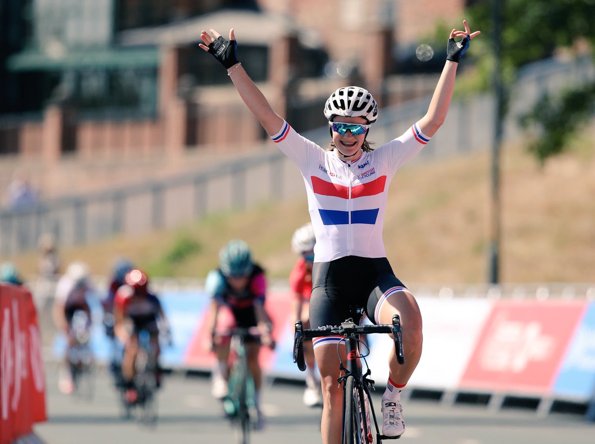 National road race champion @JessRoberts_99 #womensroadseries @stocktoncouncil @TeesTweets