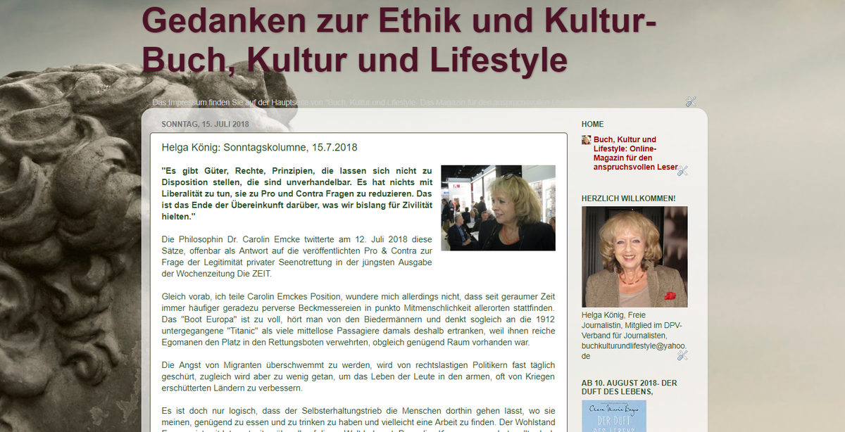 HelgaKoenig's tweet photo. #Humanität. #C_Emcke #Jutta_Dittfurth #Die_Zeit
Helga König: Sonntagskolumne, 15.7.2018

https://t.co/JXdvKKC5Q7 https://t.co/ES4fS2d133