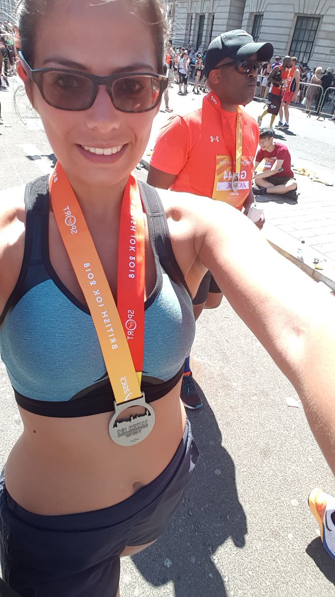 Sarahh_h's tweet photo. Smashed it! Finished in 1.04, pretty proud considering I've never ran more than 6k! #British10k https://t.co/mHX5wn5Agx