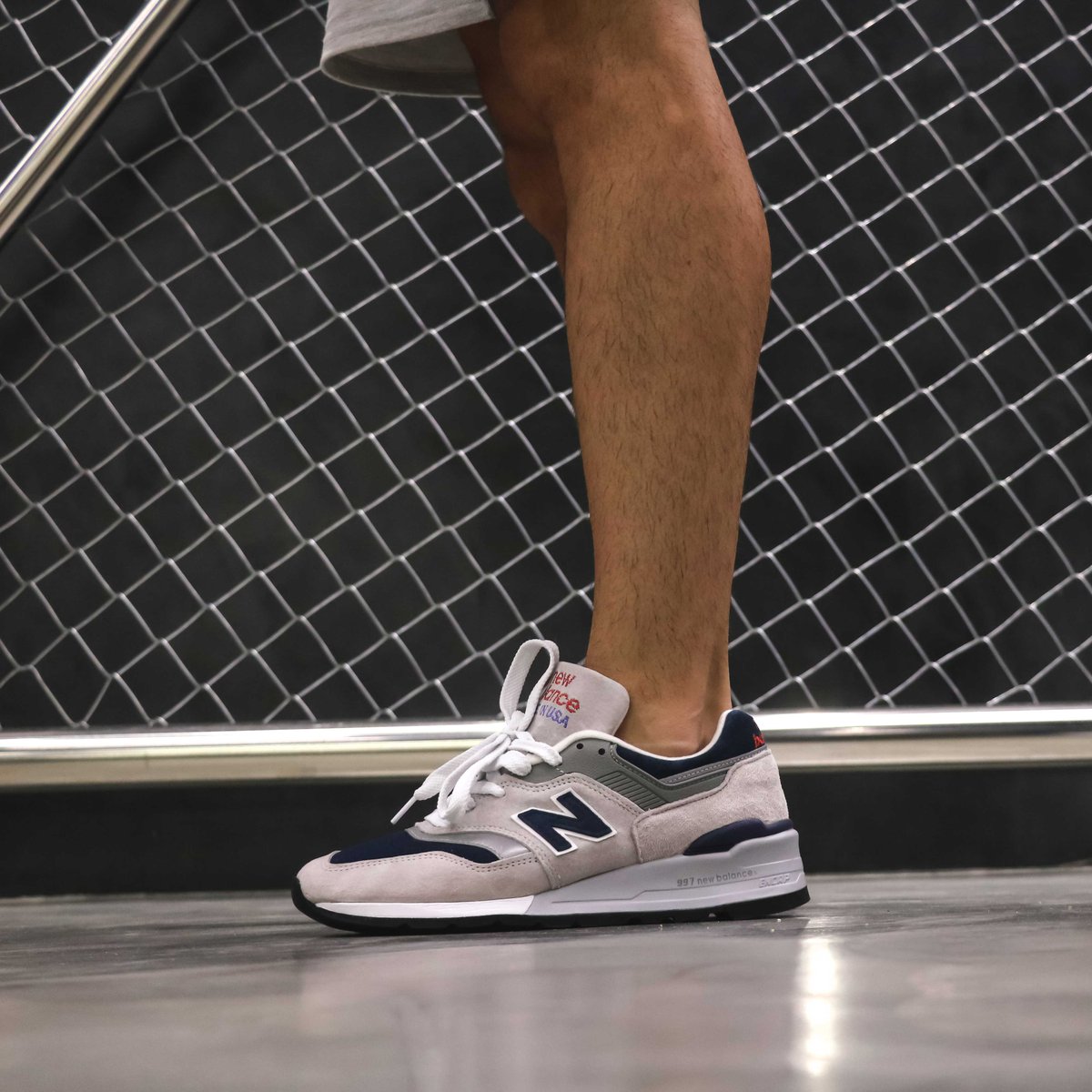 new balance 997 on feet