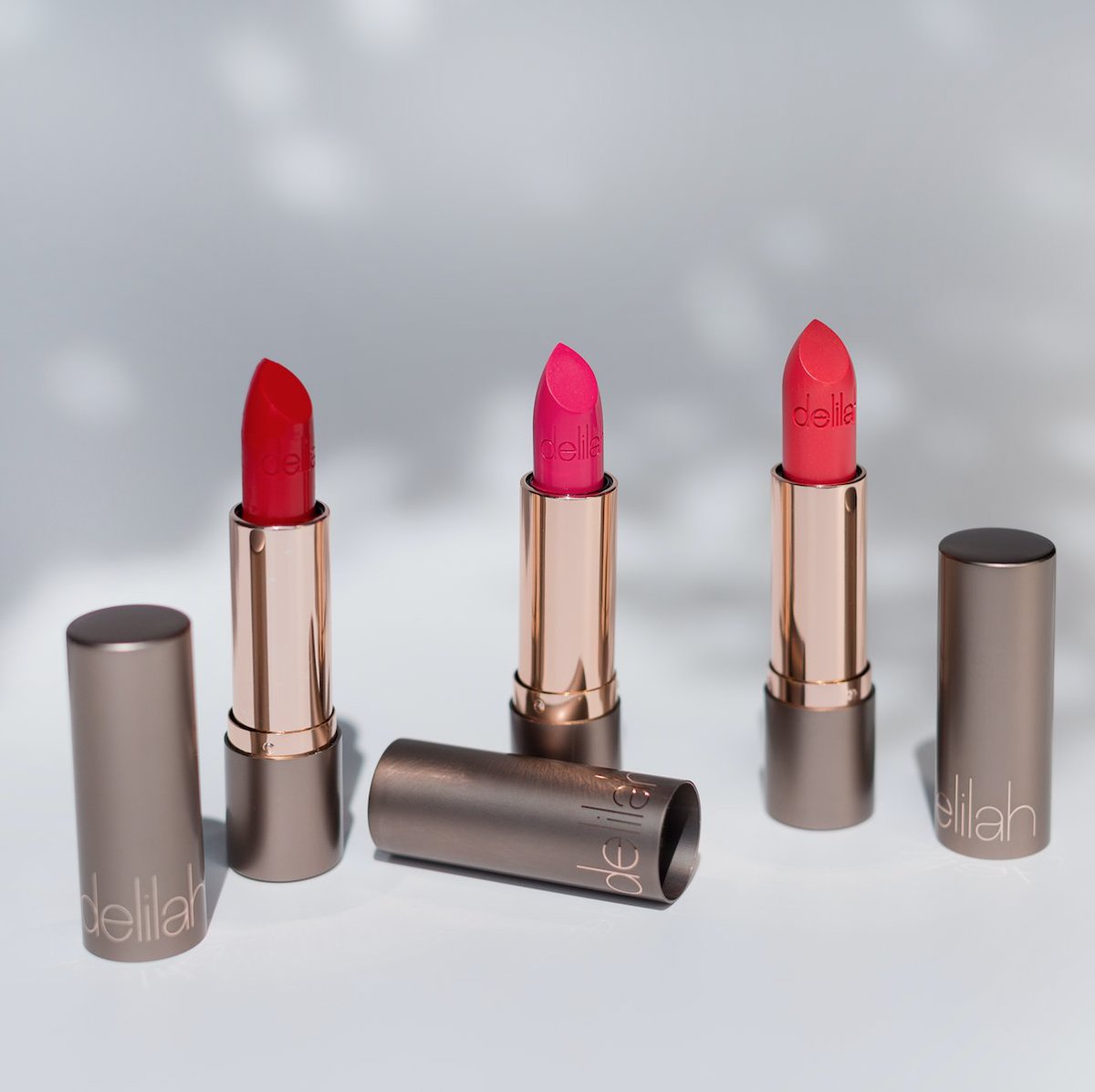 We're all about bright and bold shades this weekend - have you tried our Colour Intense Cream Lipsticks in shades #Tango #Floozy and #Stiletto? <a href="/delilahcosmetic/">delilahcosmetics</a>  Image credit emmashervingtonphotography.com #intensecolour #boldshades #boldmakeupshades #brightandbold #intenselipstick