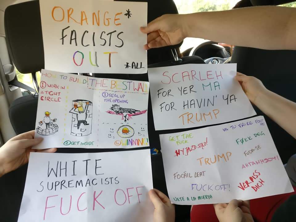 scienceling's tweet photo. Missed #dumptrump #edinburgh yesterday as was en route to #britishchamps with @AuldReekieRG, so we had a car protest of our own 💪 https://t.co/vzqvgqBeyh