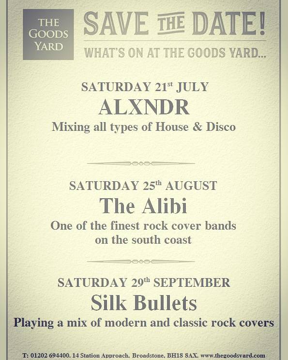 thegoodsyard's tweet photo. Don't forget next Saturday 21st July we have DJ ALXNDR mixing all types of #House and #Disco. So make sure you join us from 9pm to have a #fantastic night of #music and maybe a bit of #dancing 😉 #GoodsYard #broadstone #livedj https://t.co/lkzRtDXqtv