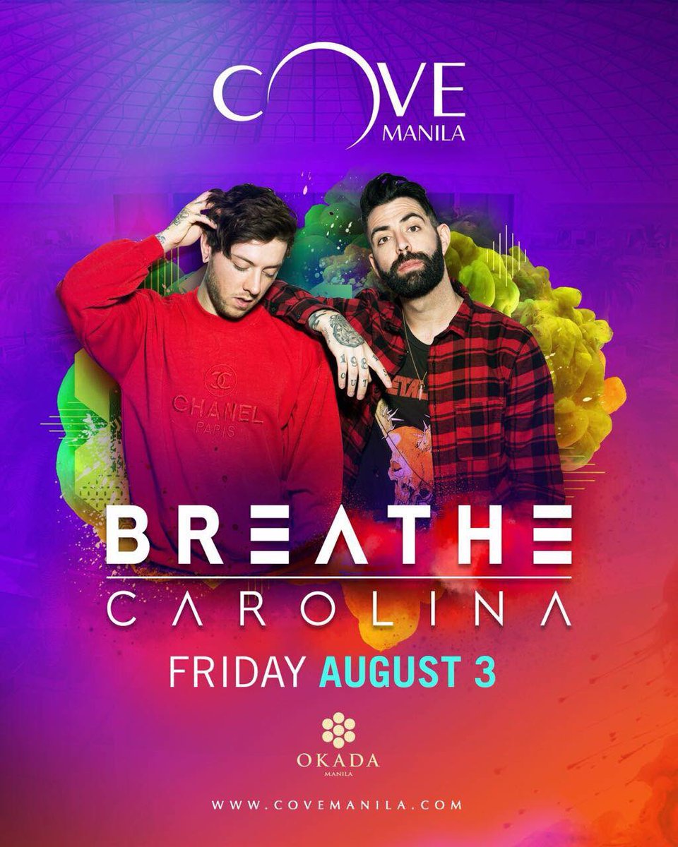 louisejianne's tweet photo. Catch Breathe Carolina at Cove Manila on August 3!

For guestlist and table reservation inquiries PM or SMS me at +639164165776 
@BreatheCarolina #breathecarolina https://t.co/P30muT562Z
