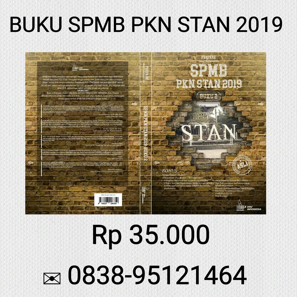 Bismillah..
Oper order buku spmb pkn stan 2019
Format pemesanan
Nama :
Alamat lengkap :
No tlp :
✉ 0838-95121464 (wa/sms)

#bukupknstan
#usmstan
#pknstan
#usmpknstan pic.x.com/TD086t6B1G