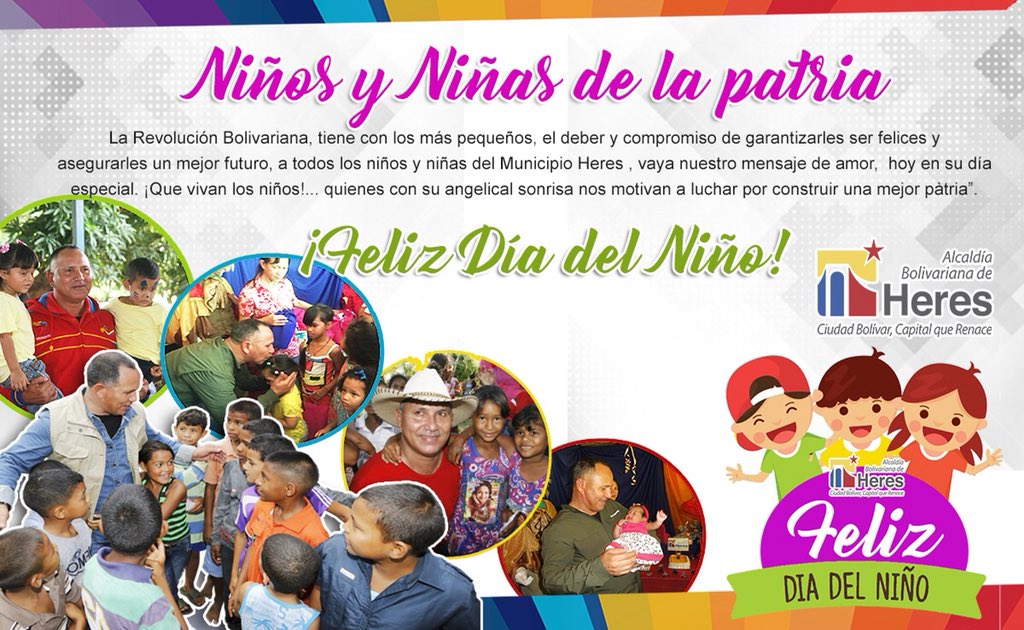 #15Jul hoy es un día especial, en cada hogar celebramos la alegría y la esperanza que nos dan estos pequeños y por lo que seguimos trabajando para seguir consolidar las políticas sociales #HeresCelebraElDiaDelNiño <a href="/JustoNogueraP/">Justo Noguera Pietri</a> <a href="/NicolasMaduro/">Nicolás Maduro</a>