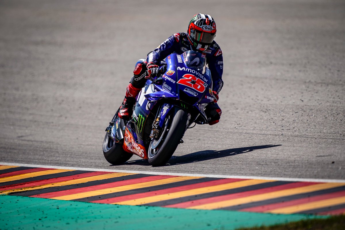 YamahaMotoGP's tweet photo. Great race by @ValeYellow46 and @maverickmack25! They secured 2nd and 3rd place - the team's first double podium of the season.

#MovistarYamaha | #MotoGP | #GermanGP | @SRMSachsenring https://t.co/8uVE0IUidJ